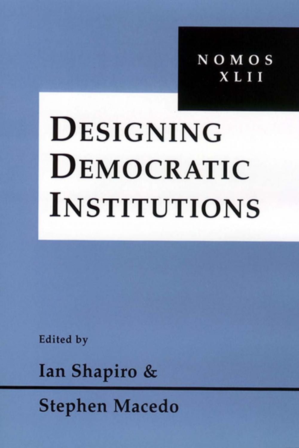 Big bigCover of Designing Democratic Institutions