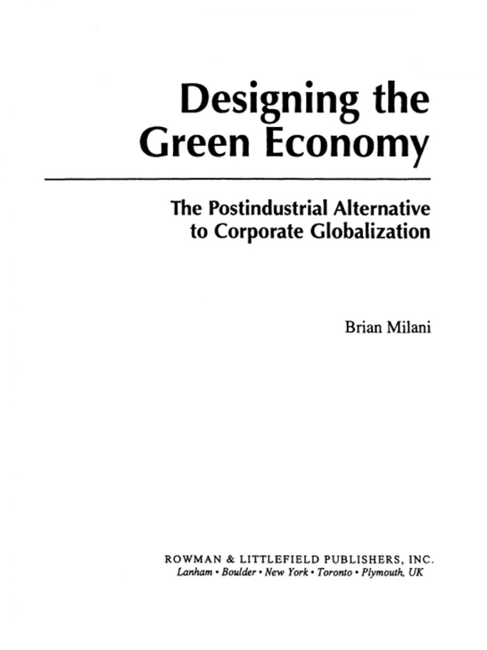 Big bigCover of Designing the Green Economy