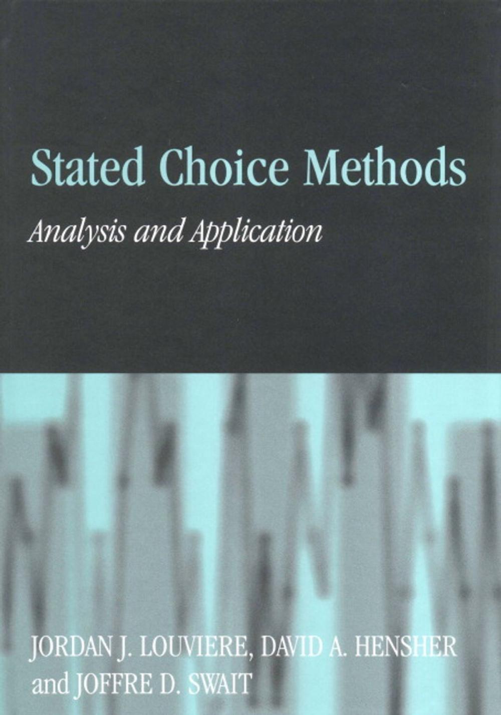 Big bigCover of Stated Choice Methods