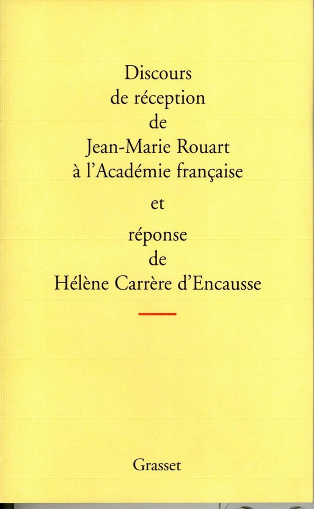 Big bigCover of Discours de réception à l'Académie française