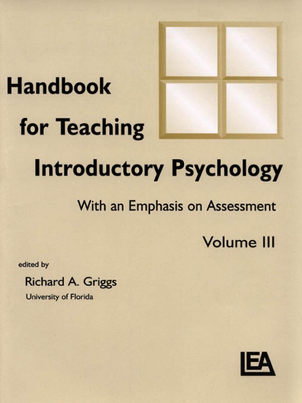 Big bigCover of Handbook for Teaching Introductory Psychology