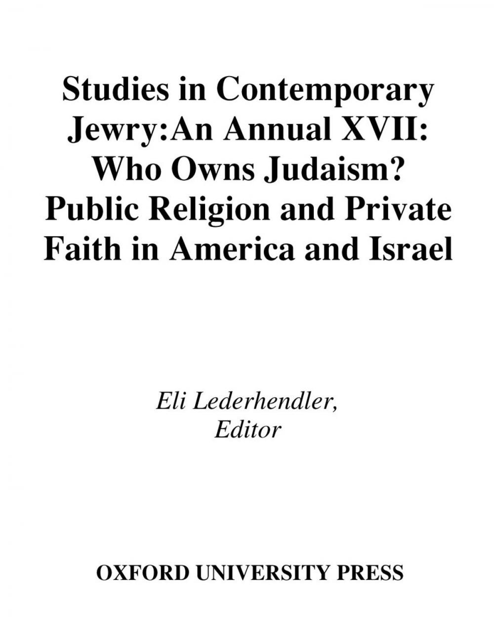 Big bigCover of Studies in Contemporary Jewry