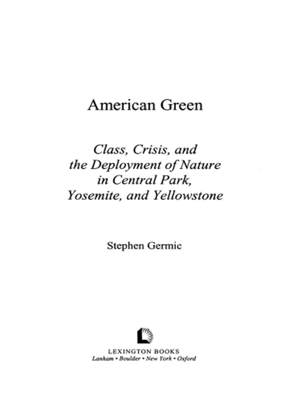 Big bigCover of American Green