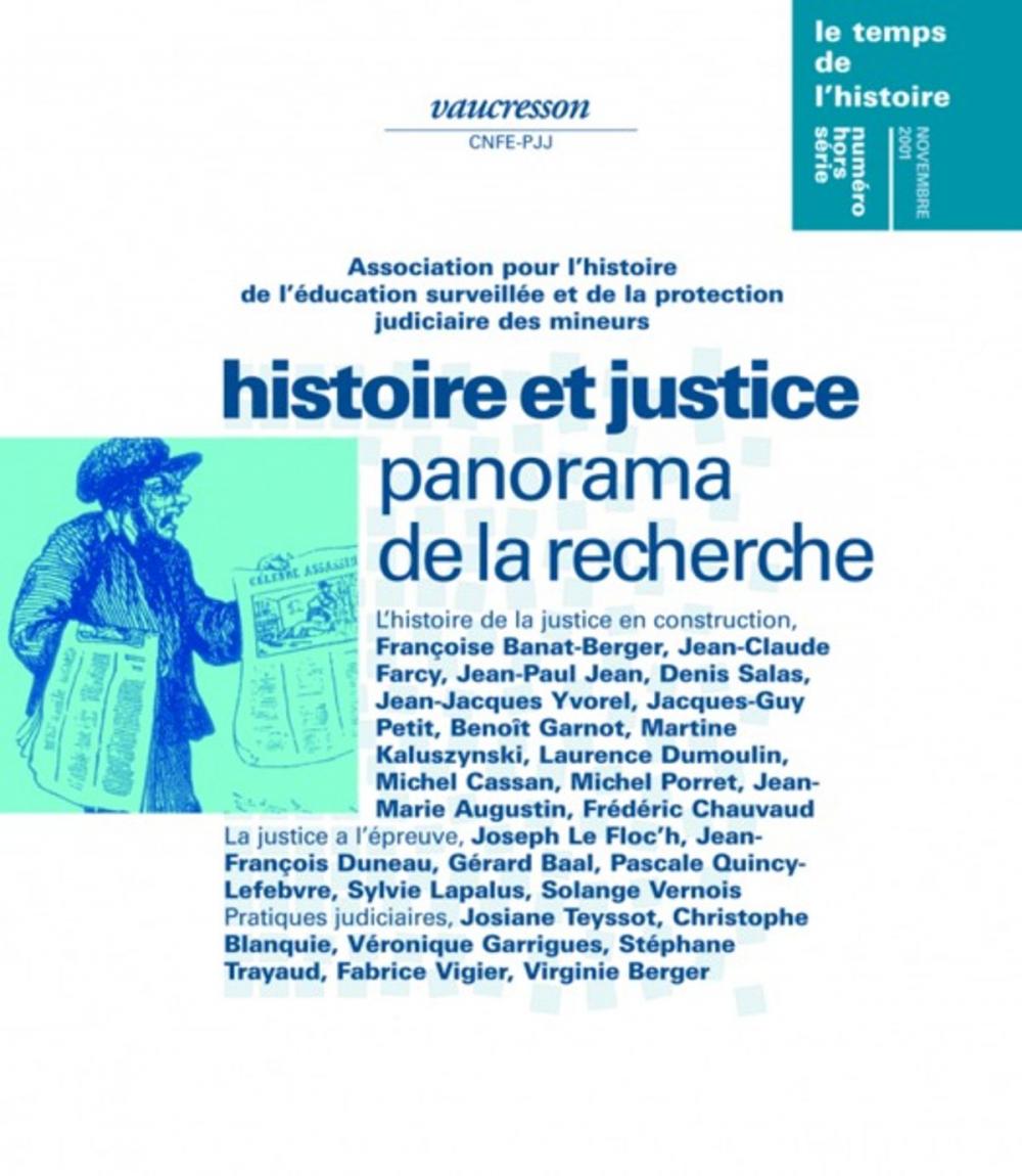 Big bigCover of Hors-série | 2001 - Histoire et justice, panorama de la recherche - RHEI