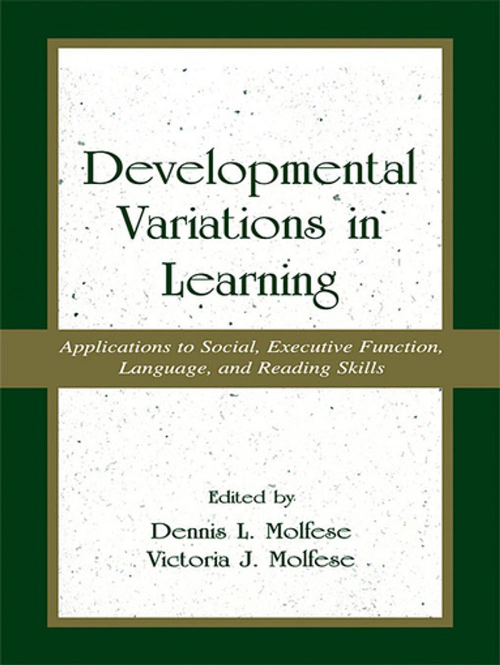 Big bigCover of Developmental Variations in Learning