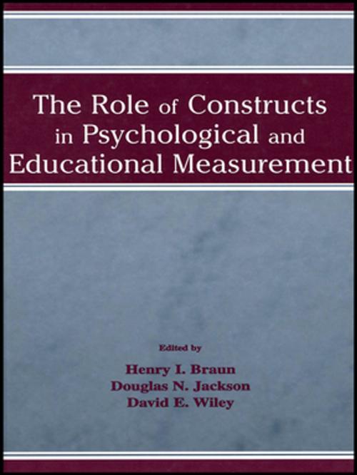 Cover of the book The Role of Constructs in Psychological and Educational Measurement by , Taylor and Francis