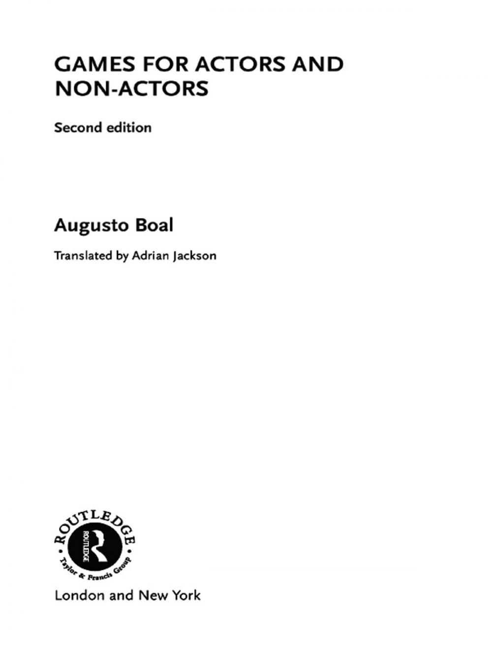 Big bigCover of Games for Actors and Non-Actors