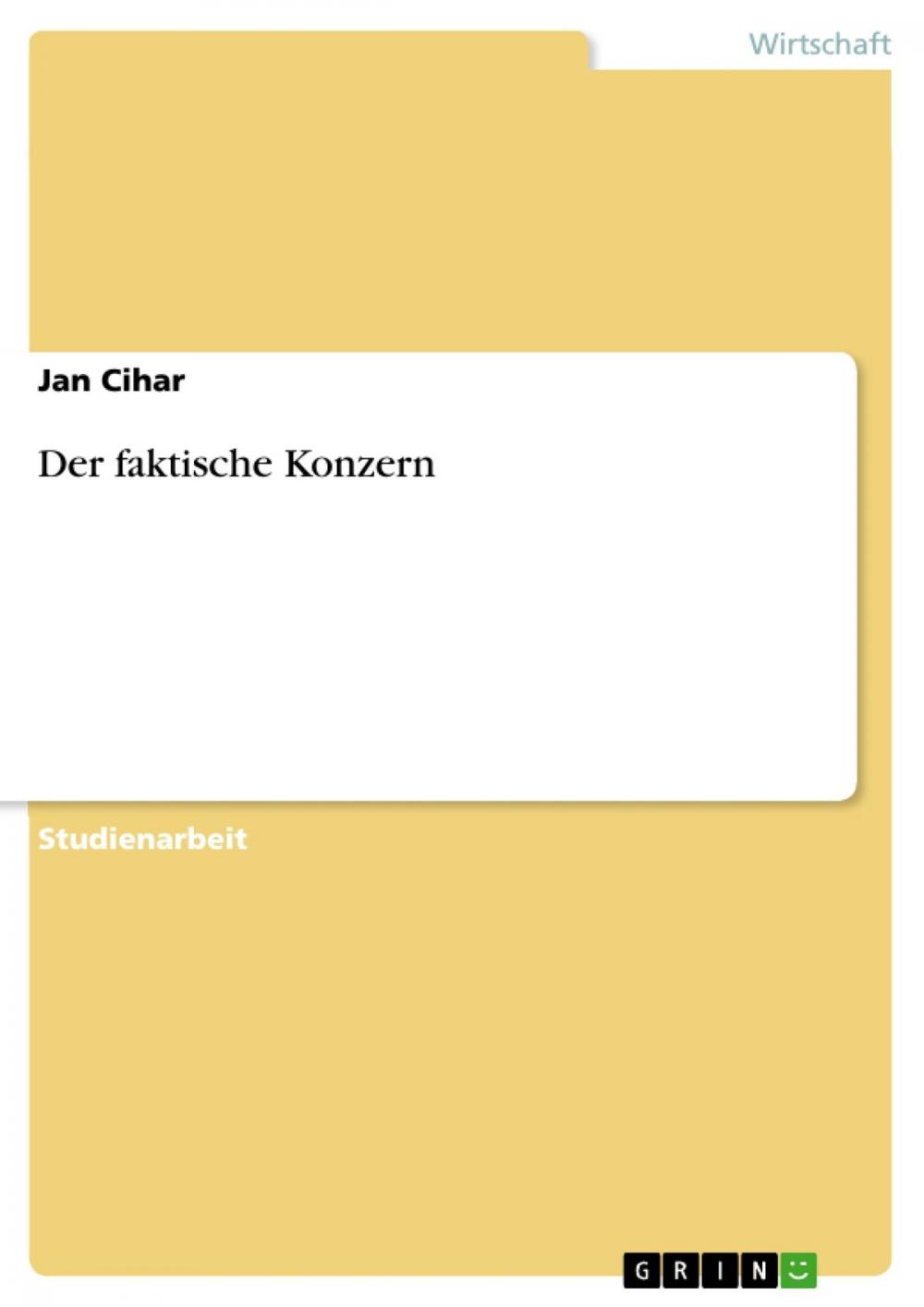 Big bigCover of Der faktische Konzern