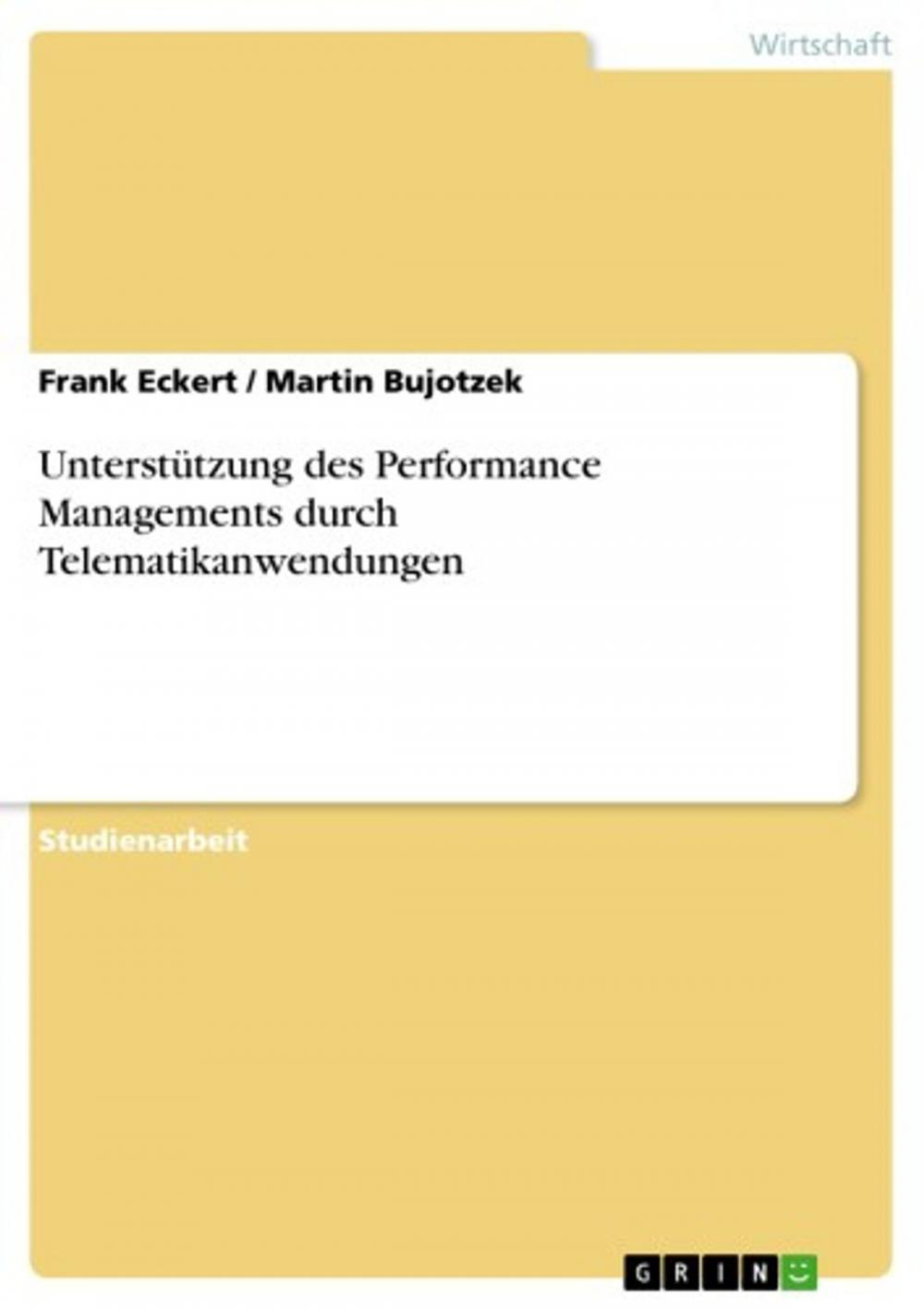 Big bigCover of Unterstützung des Performance Managements durch Telematikanwendungen