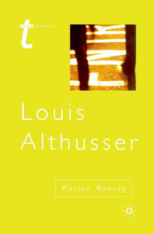 Cover of the book Louis Althusser by Warren Montag, Macmillan Education UK