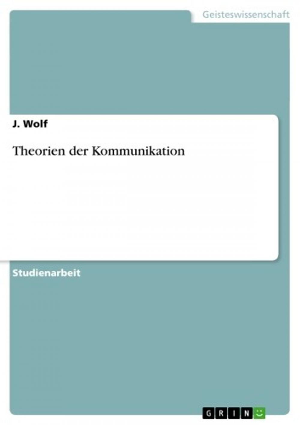 Big bigCover of Theorien der Kommunikation