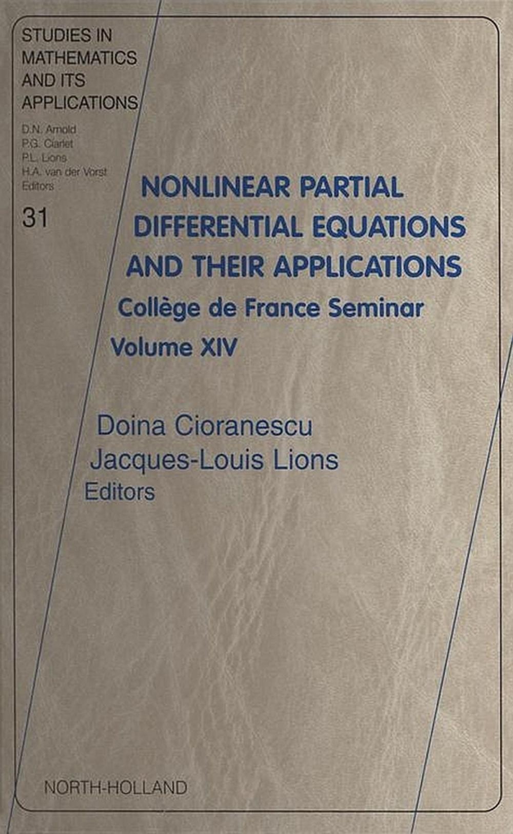 Big bigCover of Nonlinear Partial Differential Equations and Their Applications