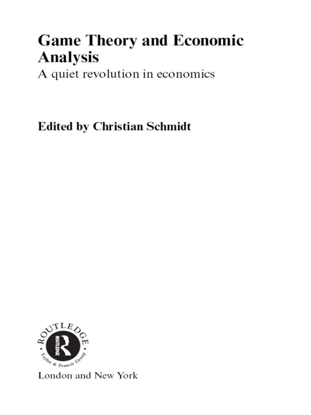 Big bigCover of Game Theory and Economic Analysis