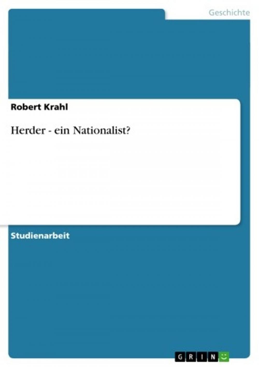 Big bigCover of Herder - ein Nationalist?