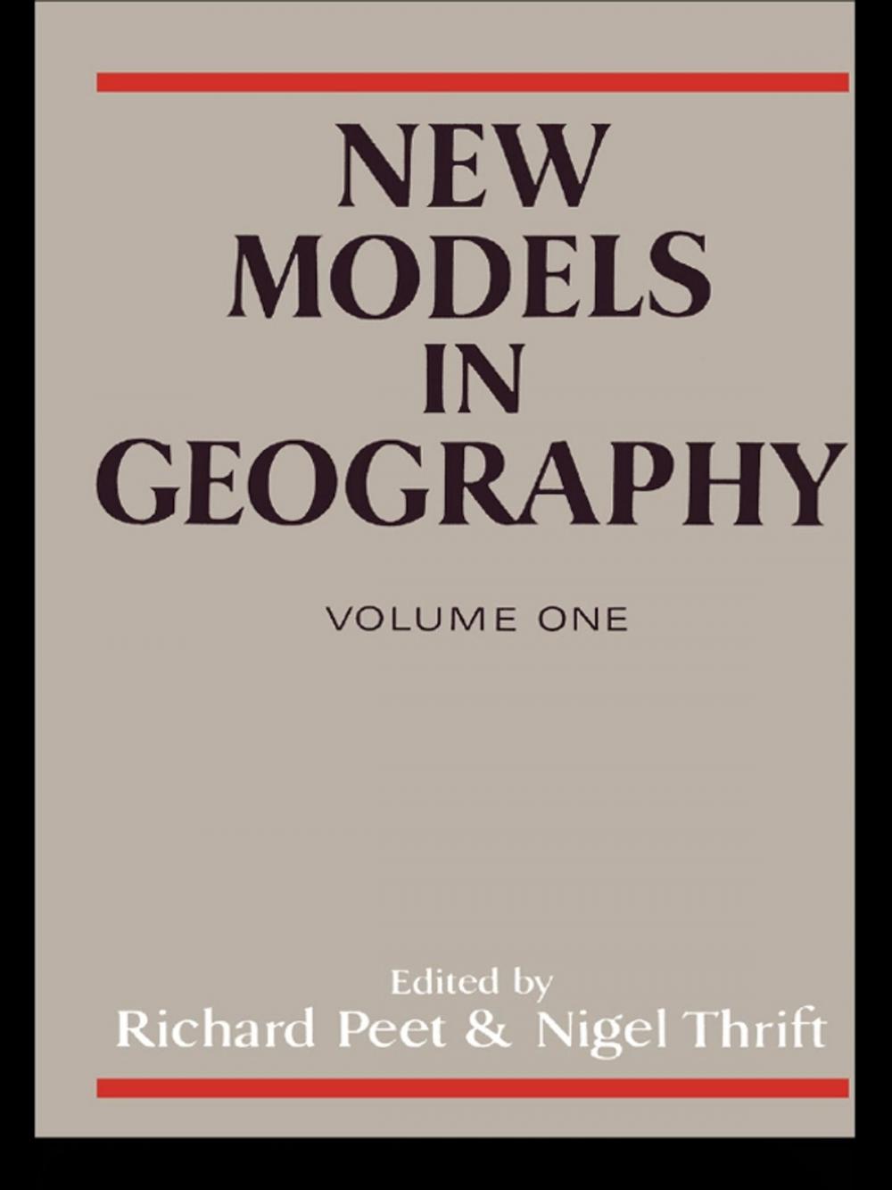 Big bigCover of New Models in Geography - Vol 1