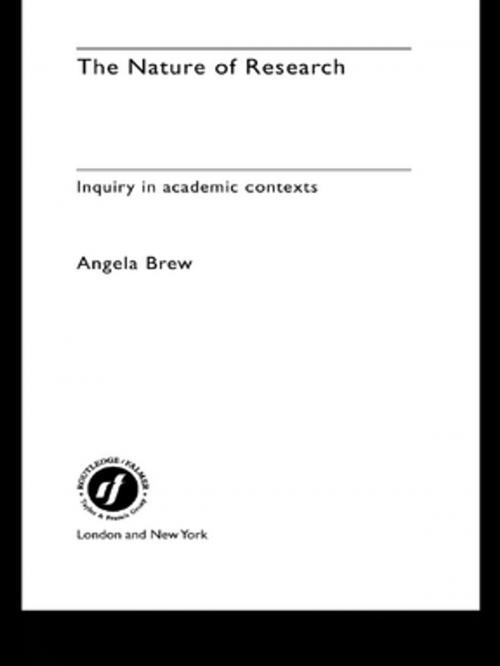 Cover of the book The Nature of Research by Angela Brew, Taylor and Francis