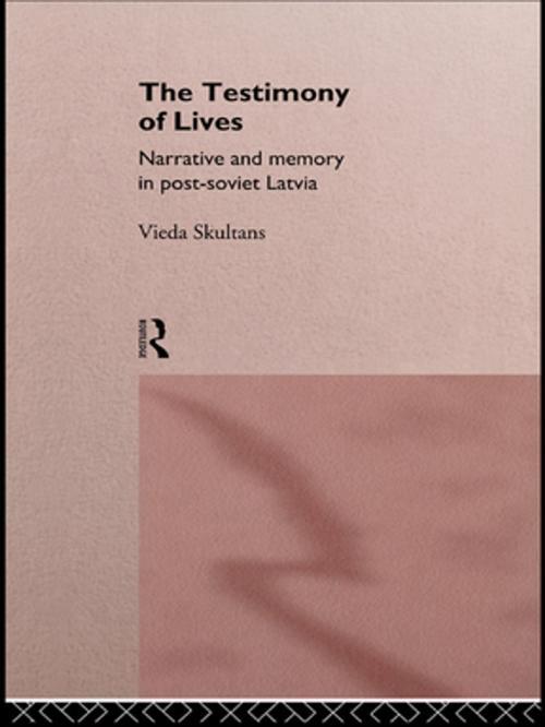 Cover of the book The Testimony of Lives by Vieda Skultans, Taylor and Francis