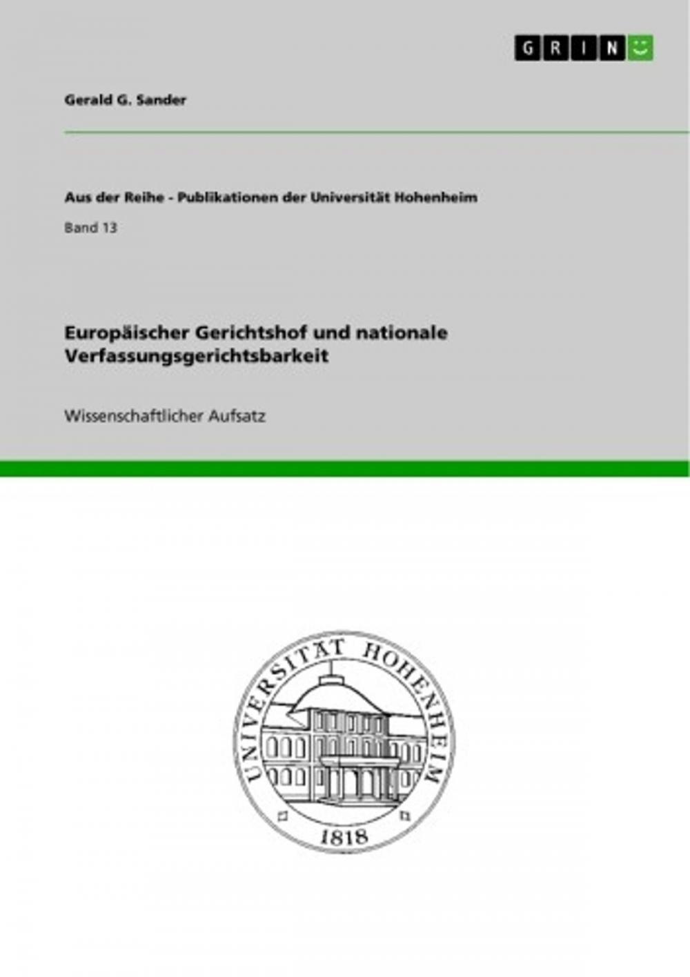 Big bigCover of Europäischer Gerichtshof und nationale Verfassungsgerichtsbarkeit