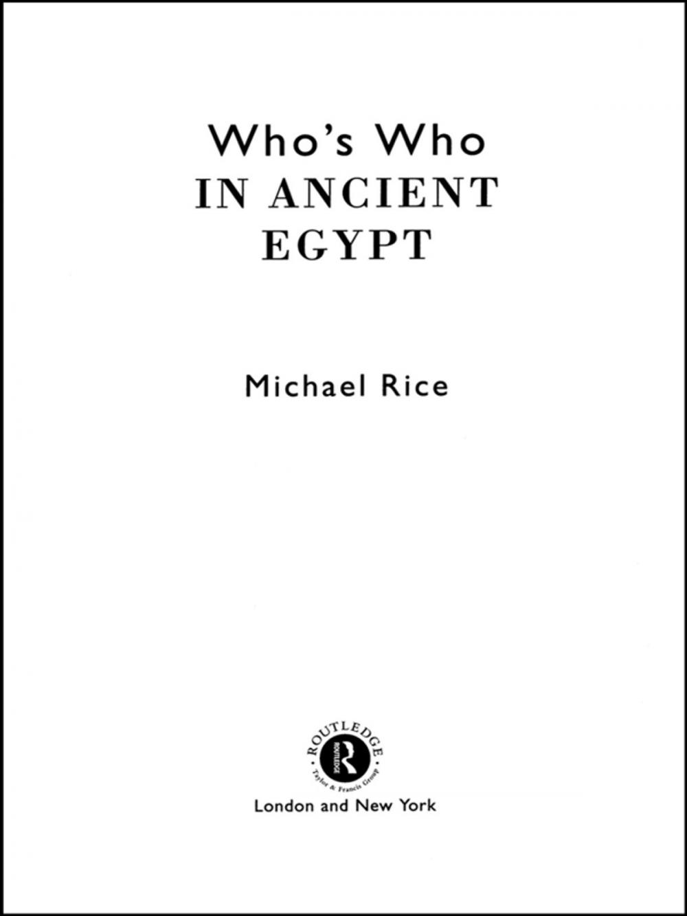 Big bigCover of Who's Who in Ancient Egypt