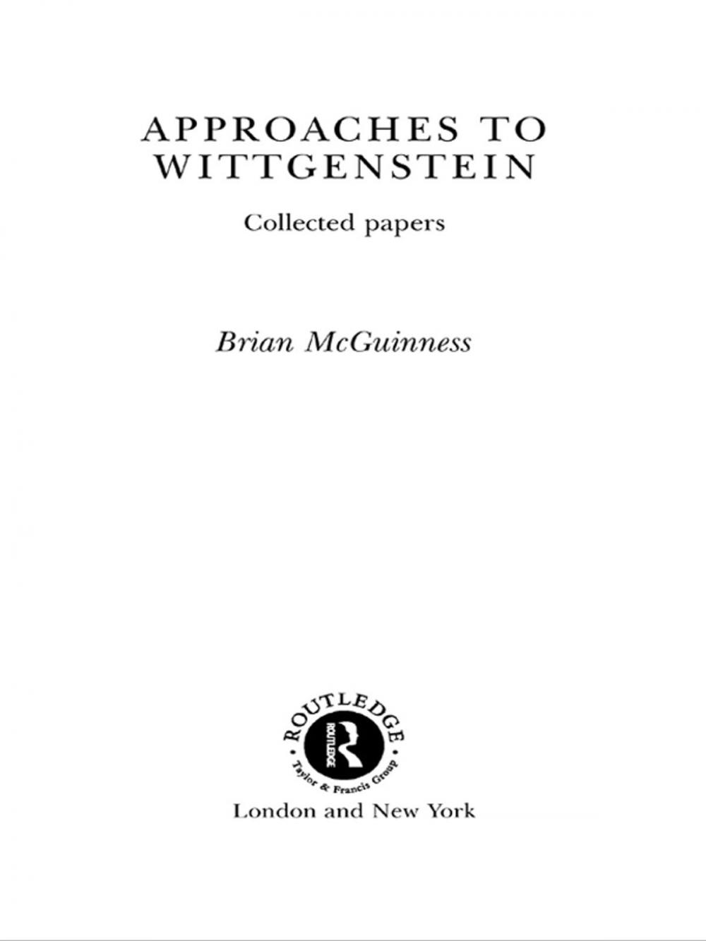 Big bigCover of Approaches to Wittgenstein