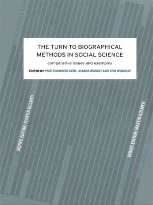 Cover of the book The Turn to Biographical Methods in Social Science by Prue Chamberlayne, Joanna Bornat, Tom Wengraf, Taylor and Francis