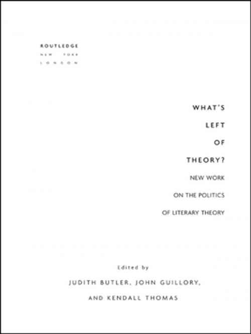 Cover of the book What's Left of Theory? by , Taylor and Francis