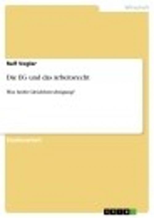 Cover of the book Die EG und das Arbeitsrecht by Ralf Vogler, GRIN Verlag