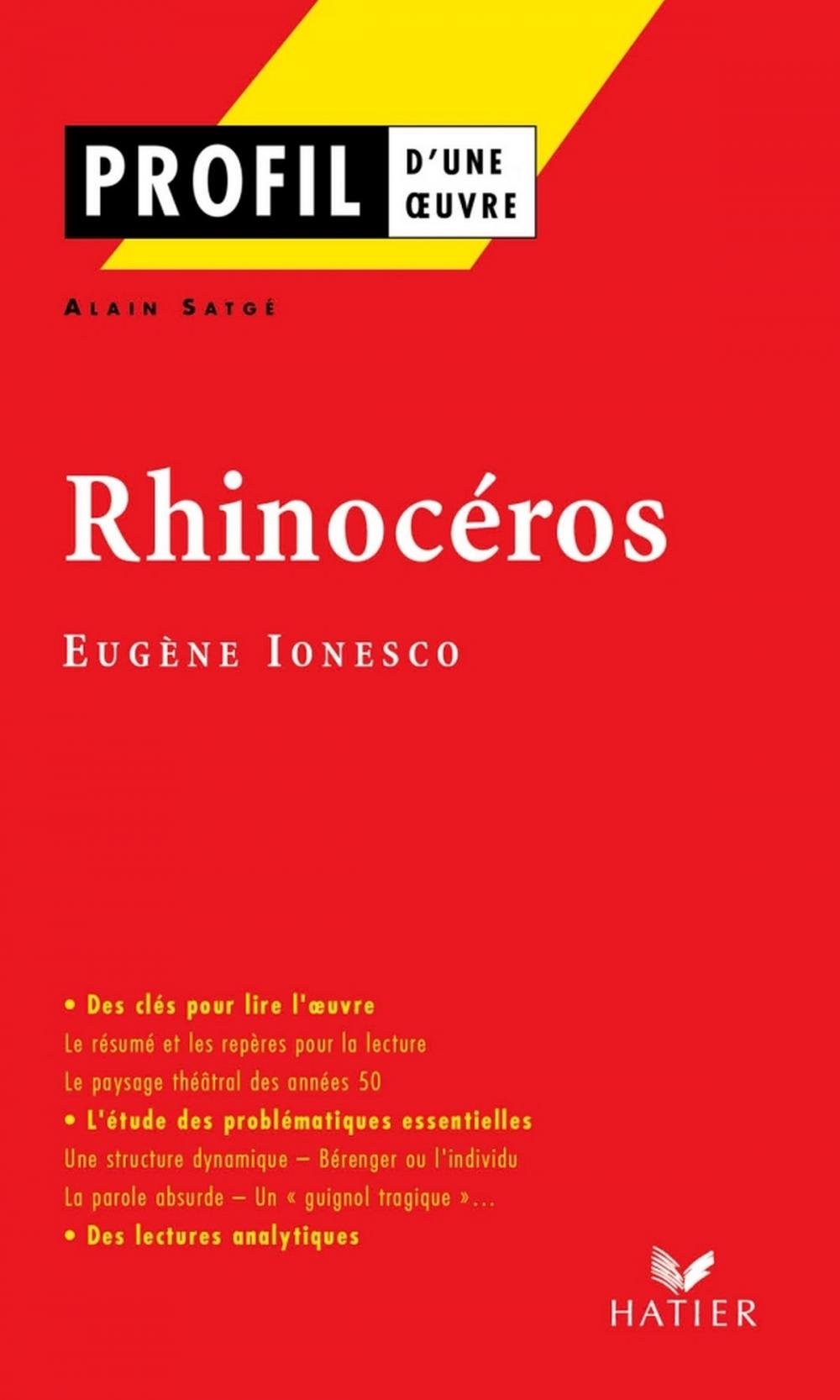 Big bigCover of Profil - Ionesco (Eugène) : Rhinocéros