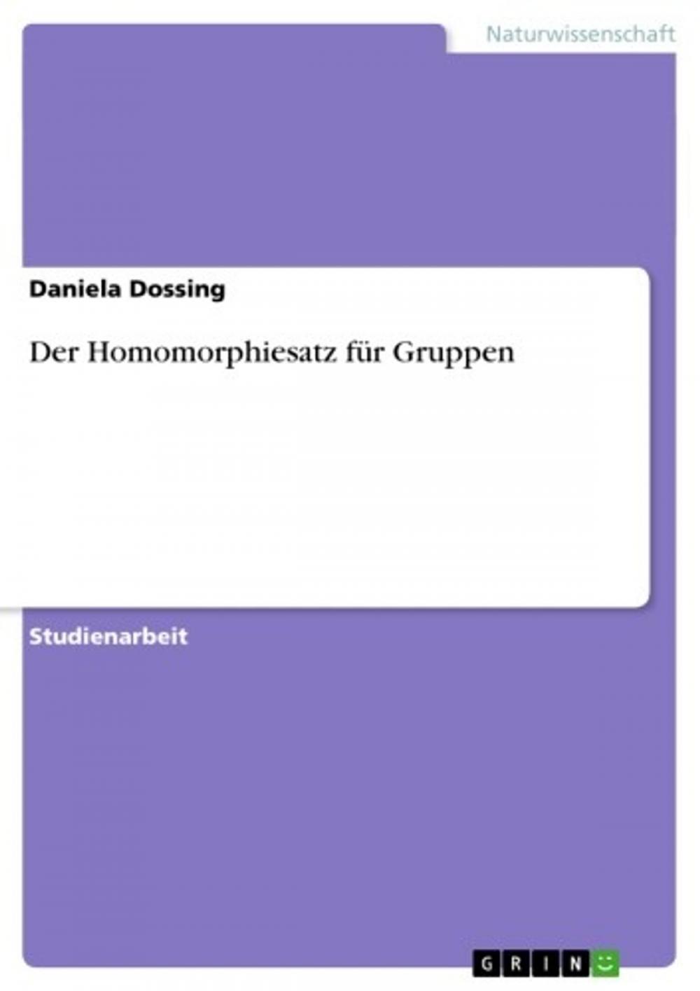 Big bigCover of Der Homomorphiesatz für Gruppen