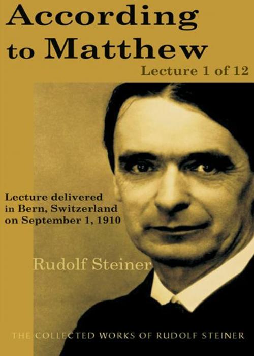 Cover of the book According to Matthew: Lecture 1 of 12 by Rudolf Steiner, Steinerbooks