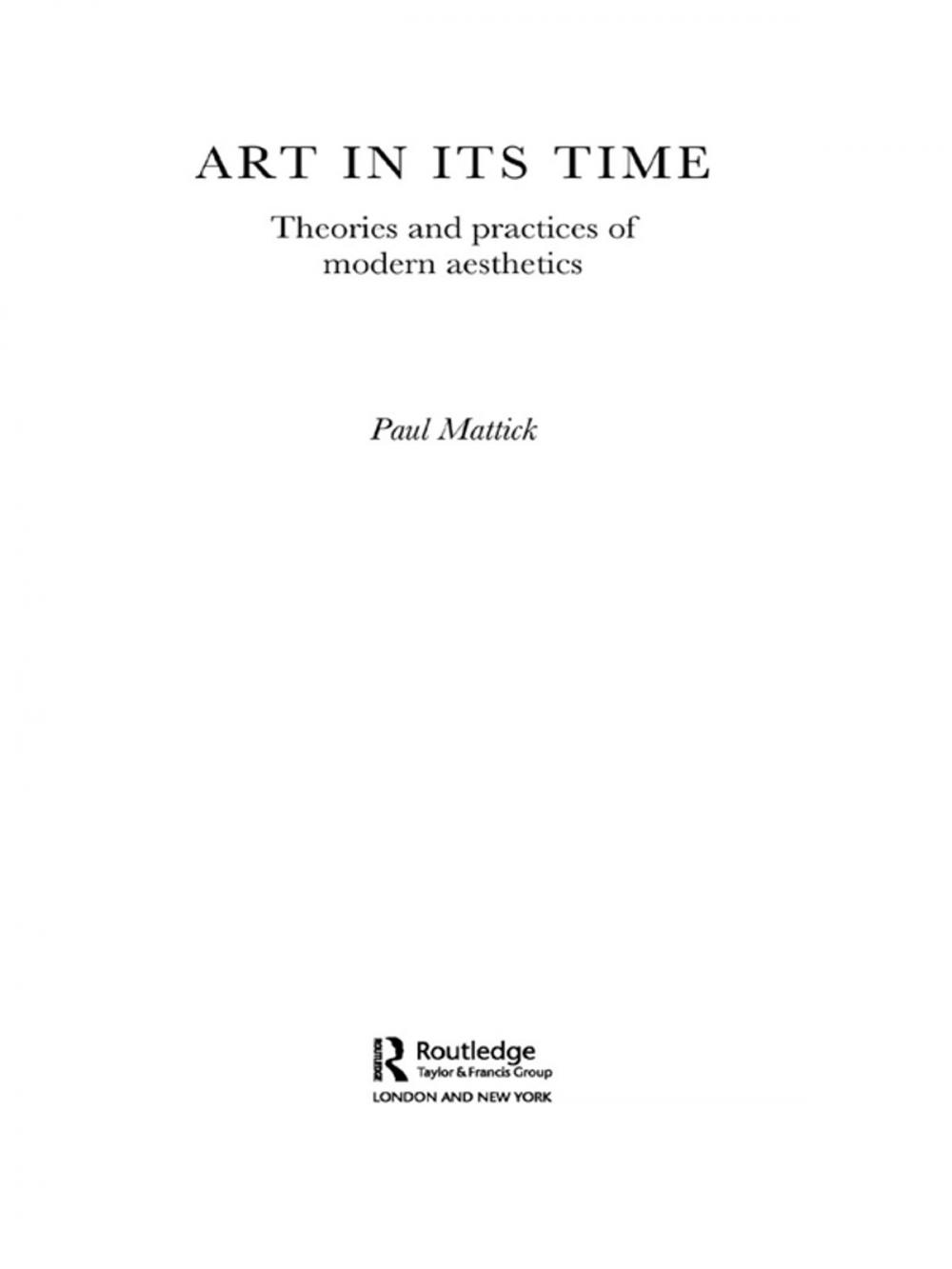 Big bigCover of Art In Its Time