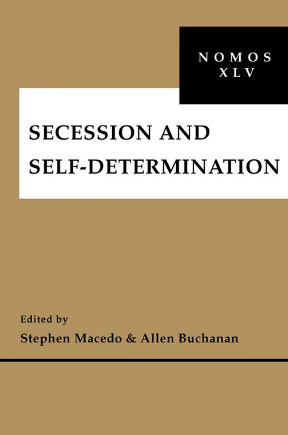 Big bigCover of Secession and Self-Determination