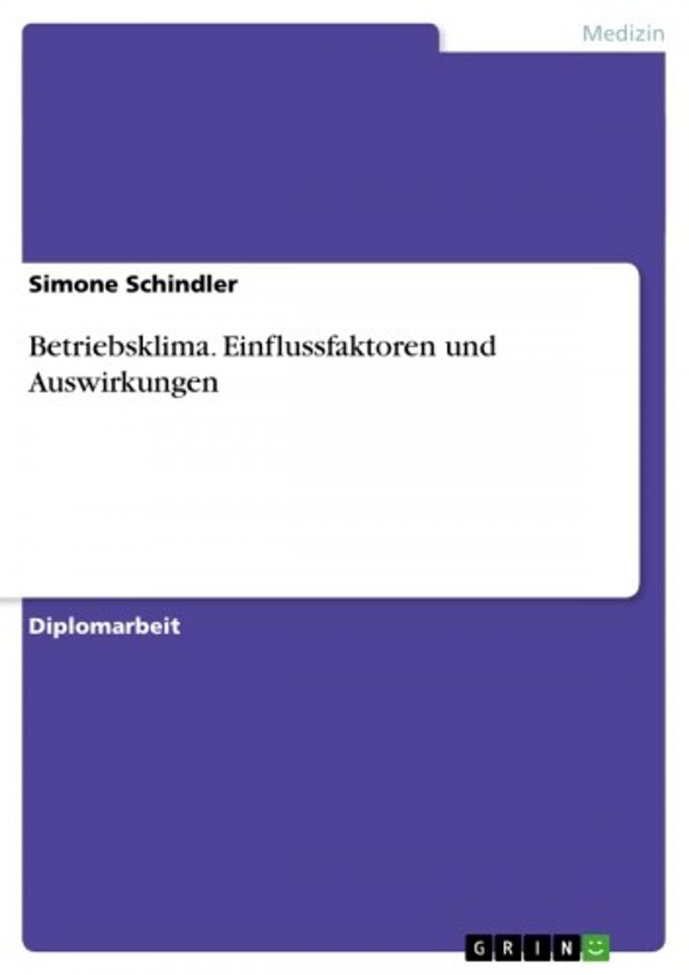 Big bigCover of Betriebsklima. Einflussfaktoren und Auswirkungen