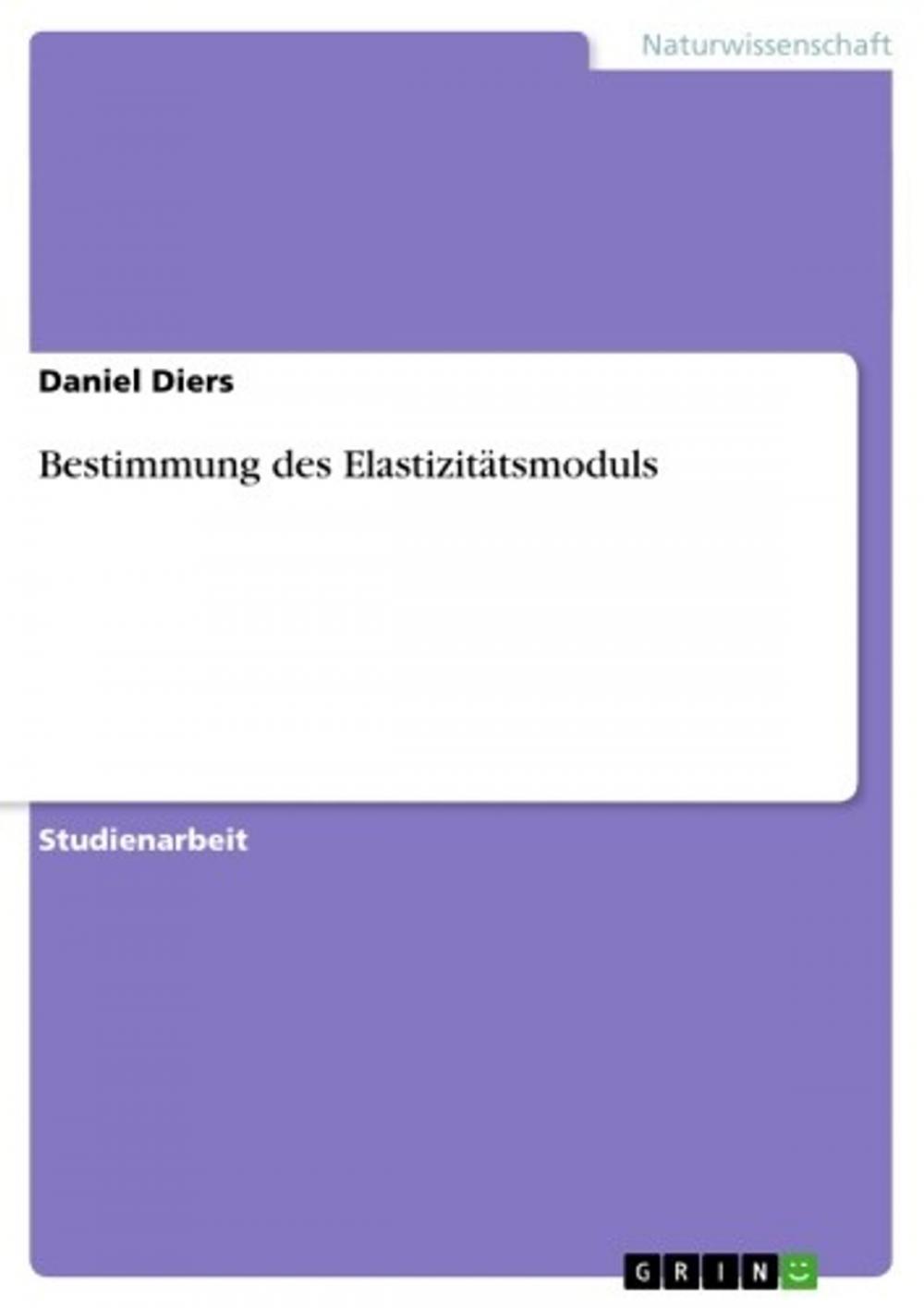 Big bigCover of Bestimmung des Elastizitätsmoduls