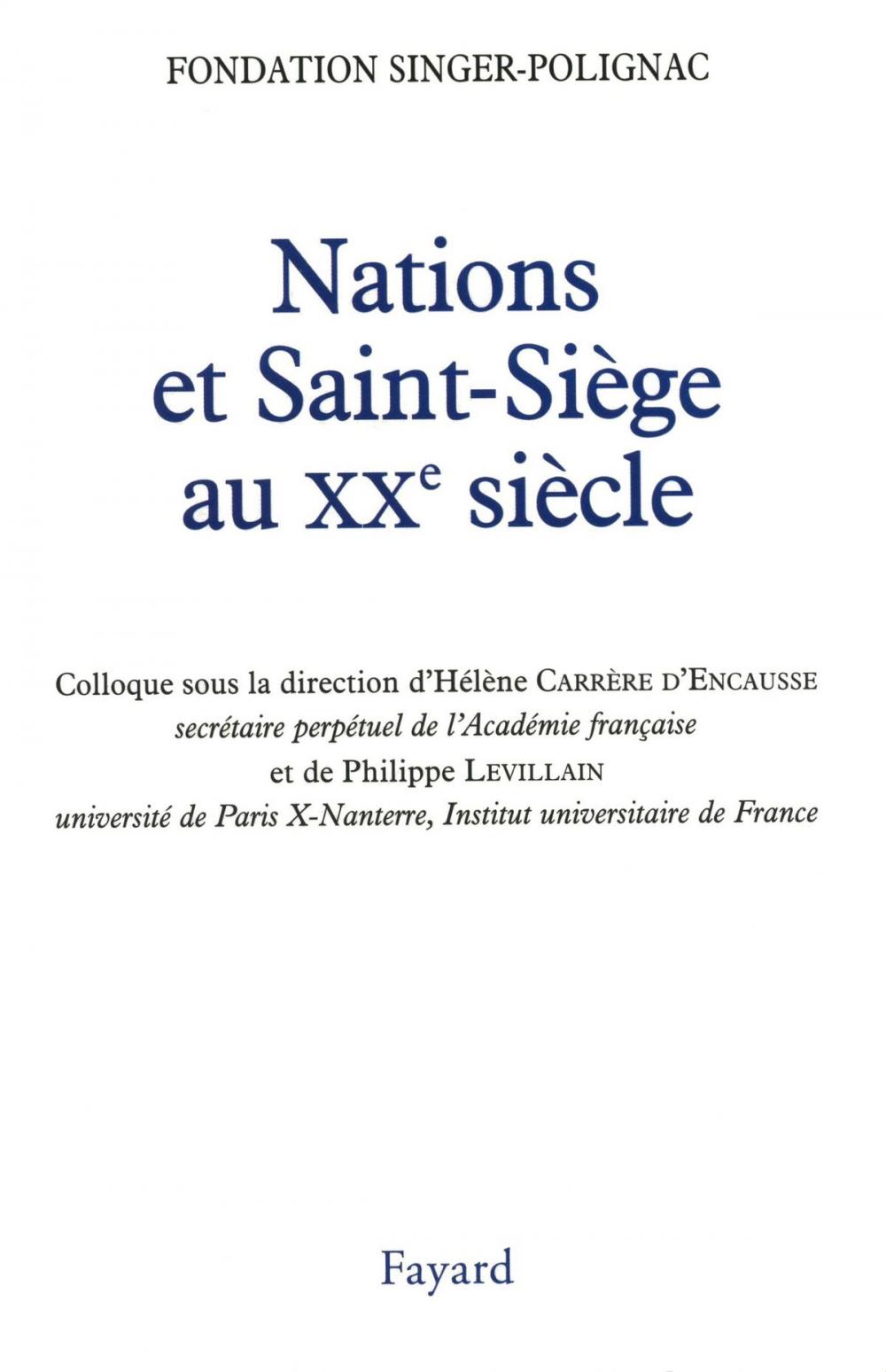 Big bigCover of Nations et Saint-Siège au XXe siècle