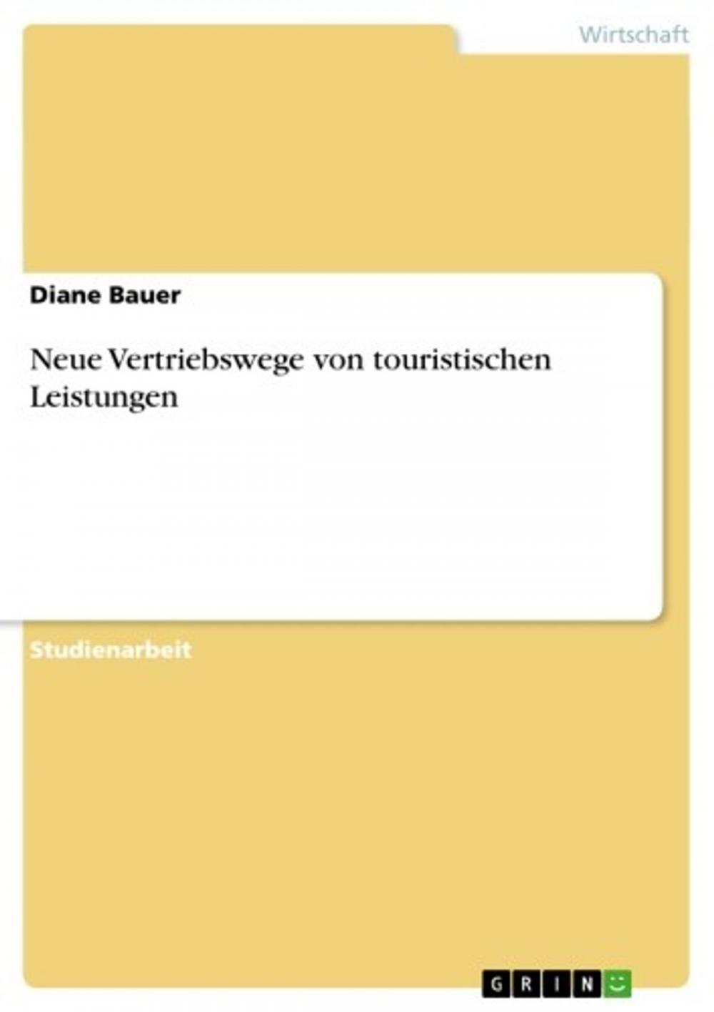 Big bigCover of Neue Vertriebswege von touristischen Leistungen