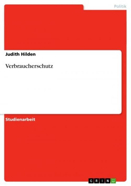 Cover of the book Verbraucherschutz by Judith Hilden, GRIN Verlag