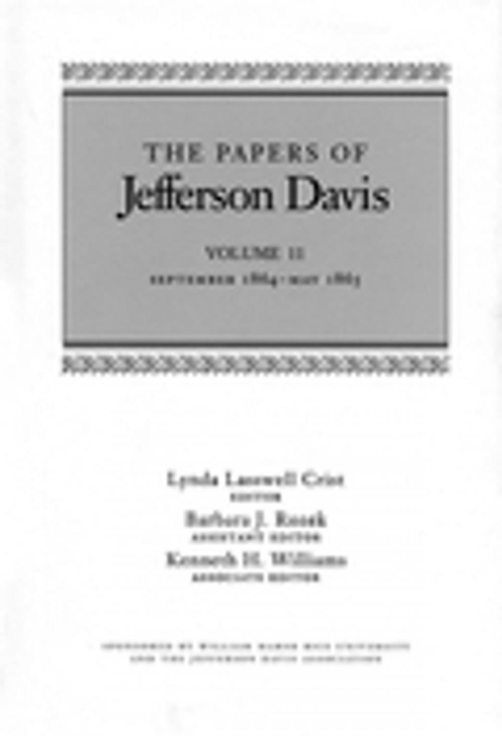 Big bigCover of The Papers of Jefferson Davis