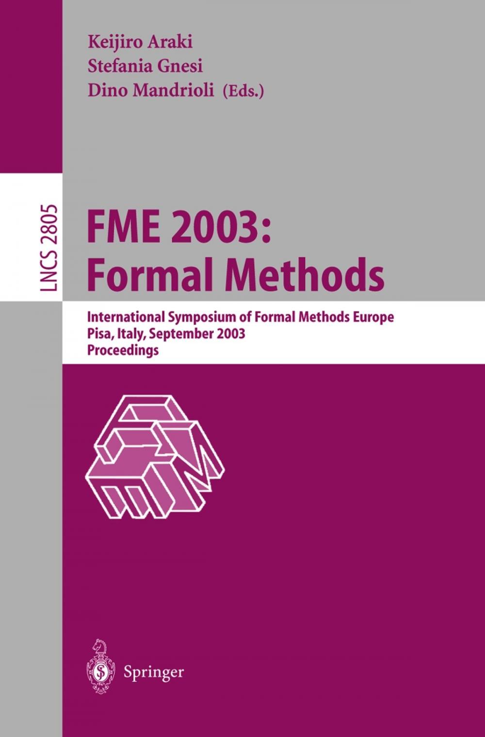 Big bigCover of FME 2003: Formal Methods