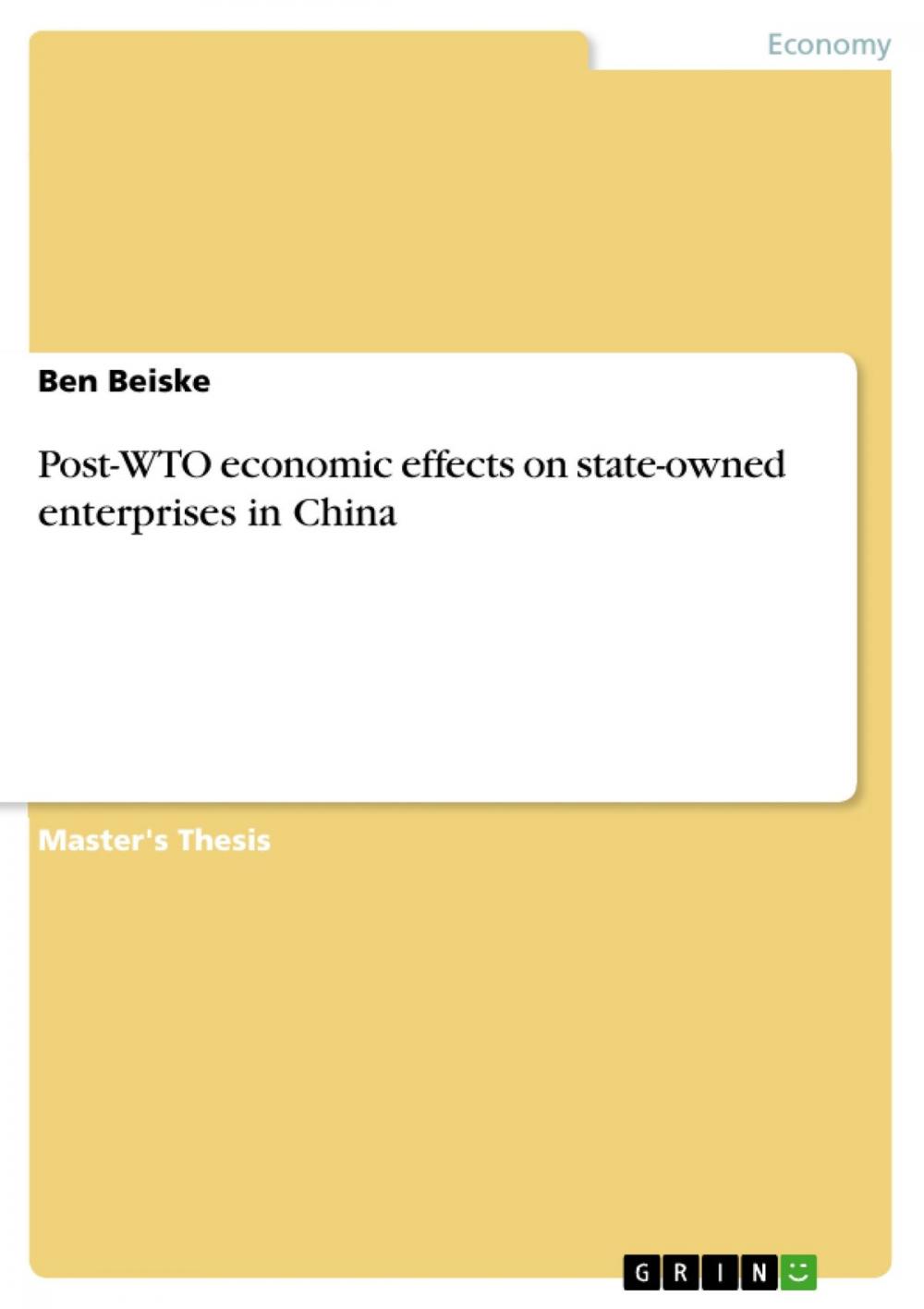 Big bigCover of Post-WTO economic effects on state-owned enterprises in China