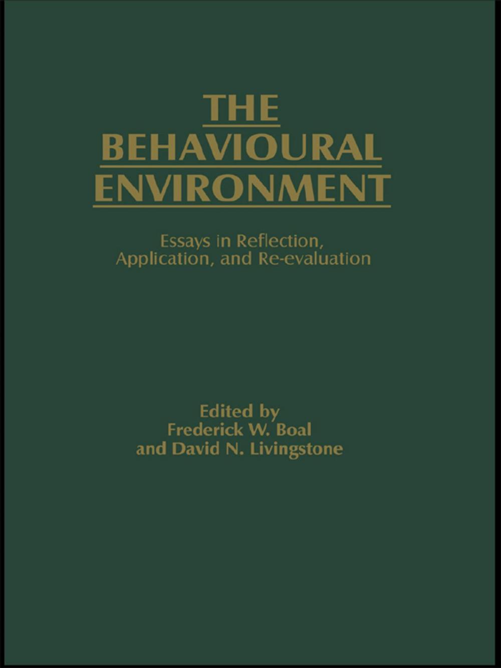 Big bigCover of The Behavioural Environment