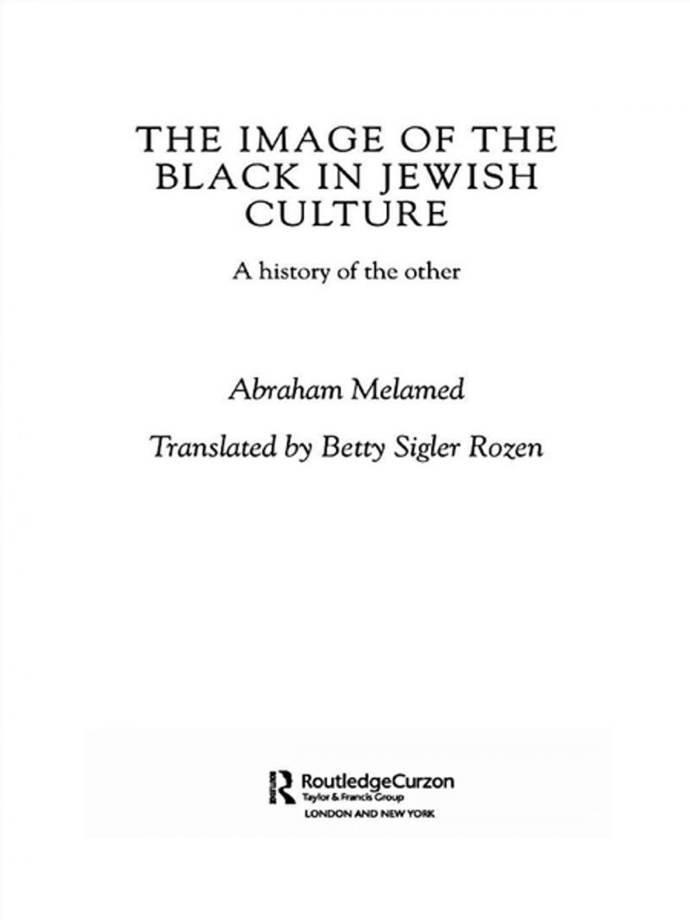 Big bigCover of The Image of the Black in Jewish Culture