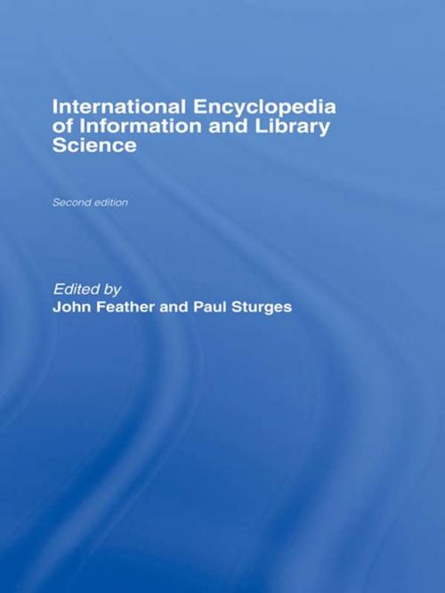 Cover of the book International Encyclopedia of Information and Library Science by , Taylor and Francis