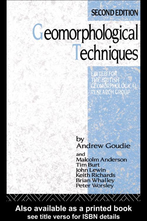 Cover of the book Geomorphological Techniques by , Taylor and Francis