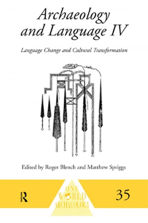 Cover of the book Archaeology and Language IV by , Taylor and Francis