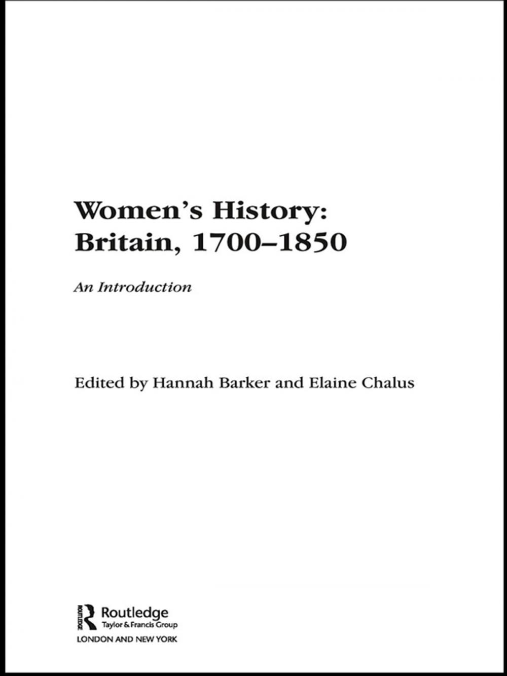 Big bigCover of Women's History, Britain 1700-1850