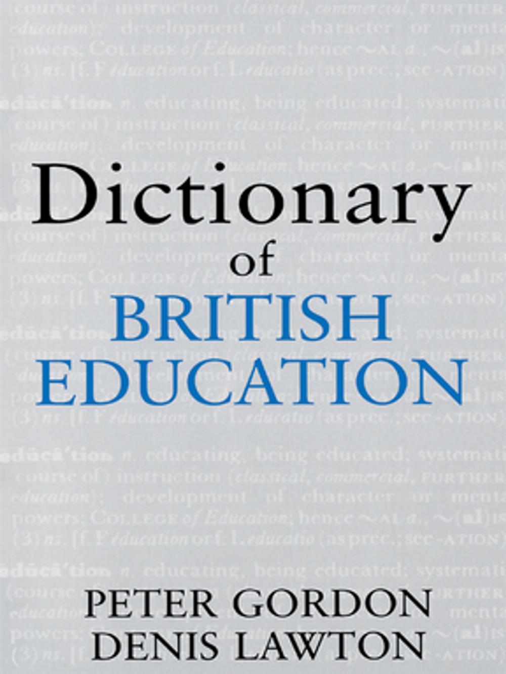 Big bigCover of Dictionary of British Education