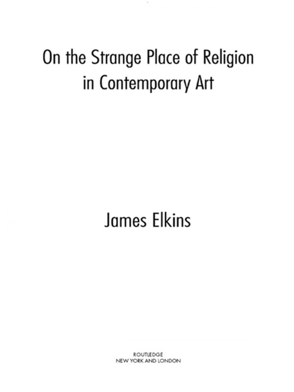 Big bigCover of On the Strange Place of Religion in Contemporary Art