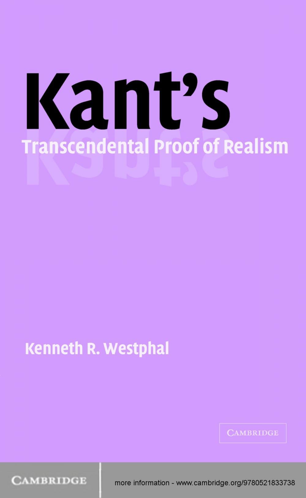 Big bigCover of Kant's Transcendental Proof of Realism