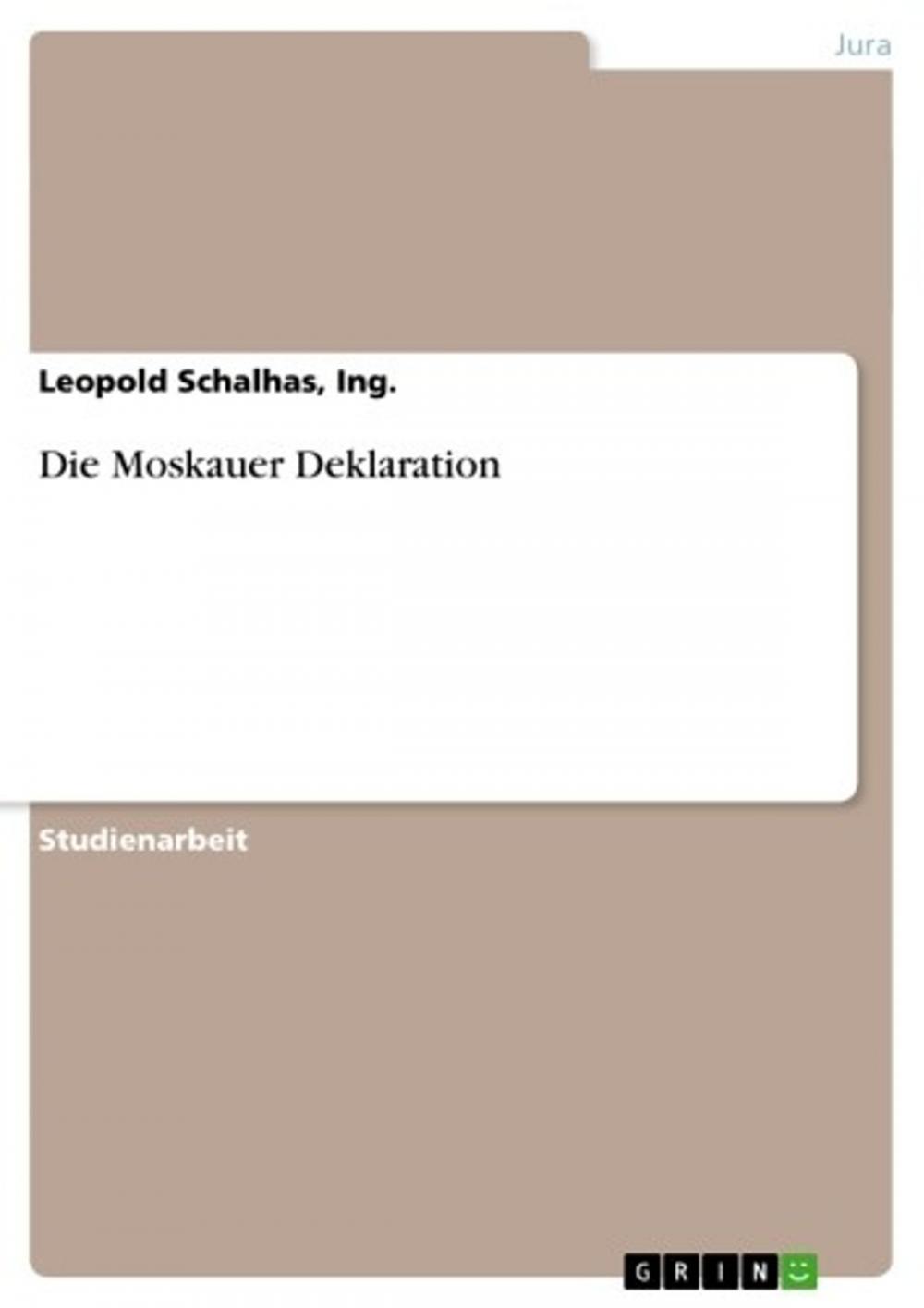 Big bigCover of Die Moskauer Deklaration